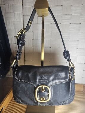 Coach 11441 Bleeker Legacy Y2K Shoulder/Hand Bag /Leather Flap /Jacquard Black